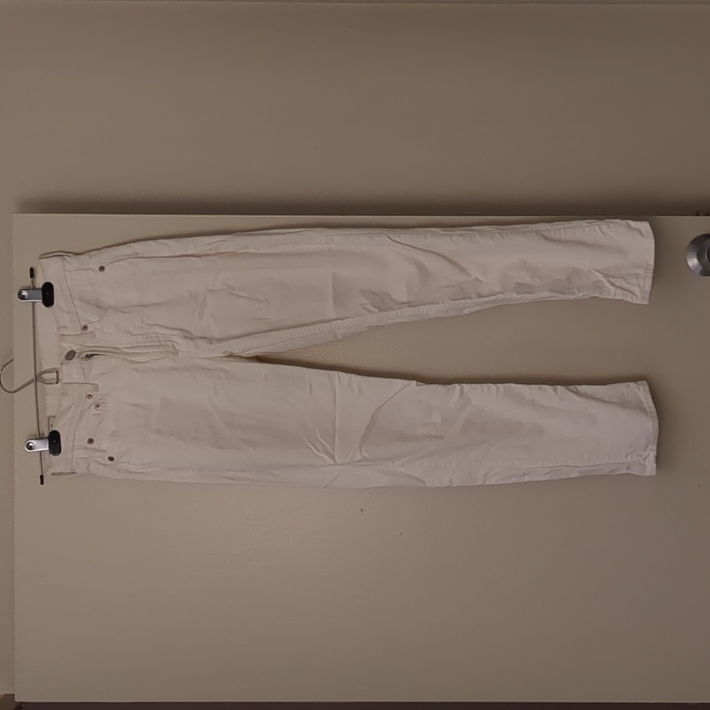 Gap White corduroy high rise pants